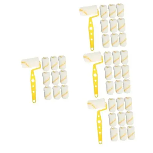Produktbild: HOMSFOU 4 Sätze Walzenbürsten-Set Malerrolle Mini-Farbroller Farbroller für den Haushalt zeichnen für anfänger tapetenkleister Rollen Farbroller zum Malen Farbrollerkopf Kunststoff Acryl