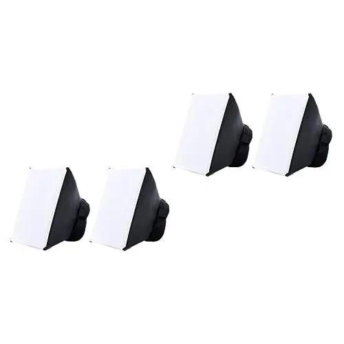 Produktbild: HOMSFOU Blitz Diffusor 4 Stück Blitzdiffusor Blitzreflektor Speedlight-softbox Fotografie Beleuchtung Softbox-blitzkamera Blitzlicht Diffusor DSLR-zubehör Flash-diffusor-softbox Black