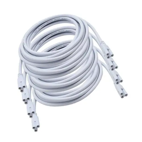 Produktbild: HOMSFOU 4 Stück Drei-loch-plug-in Led Schlauch Draht Led Rohr Kabel Verknüpfbar Schnur Doppel Ende Stecker Kabel T8 Stecker Kabel T5 Weiß Silikonkautschuk Doppelkopf Passend Zu