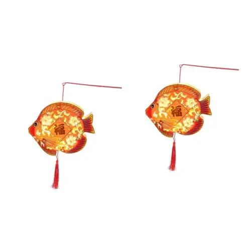 Produktbild: HOMSFOU 4 Stück Laterne Ornamente für Kinder Rayan Spielzeug für vorhandener Schmuck Kinderornamente Karton rot