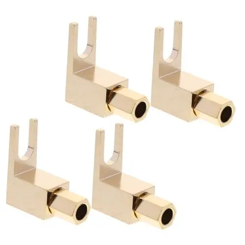 Produktbild: HOMSFOU 4 Stück Rechtwinklige Bananenstecker Für Lautsprecherkabel L-förmige Kabelclips Bananenkabelstecker Robustes Material Für Audioverstärker