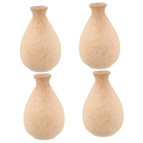 Produktbild: HOMSFOU 4 Stück Schlichte Vase Aus Holz Moderne Blumenvase Schreibtisch Blumentopf Chinesische Blumenvase Hochzeit Blumenvase Bauernvasen Rustikale Blumenvase Takagi Kind Natürlich