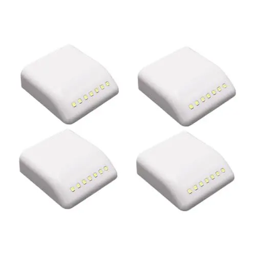 Produktbild: HOMSFOU 4 Stück Schranklicht Bewegungssensor Leuchte Kabellose Schrankleuchte Intelligentes Induktionslicht Mini Kleiderschrank Licht Unter Der Schrankleuchte Led-schrankbeleuchtung Weiß