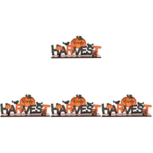 Produktbild: HOMSFOU 4 Stück Thanksgiving-Dekorationen Herbstfest Sonnenblumen-Ornament Spielzeug Zum Basteln Aus Herbstverzierung Herbstliche Tischdeko Herbstdeko Kürbis Hölzern Tischdekoration