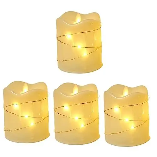 Produktbild: HOMSFOU 4 Stück Tränen Kerzenlicht Stumpenkerzen LED-Kerzen Weihnachten weihnachtsdeko christmas decorations Kerzenlampe LED-Weihnachtskerzenlicht weihnachtskerze teelicht für zu hause