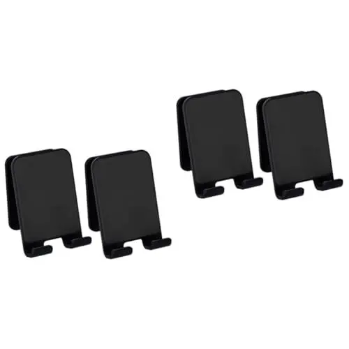 Produktbild: HOMSFOU 4 Stück handyhalter Handy aufsteller Handy Halter Bike Phone Holder Wandspeicher Tablet-Ladestation Tablet-Halter Handyständer Halterung für Telefon Handy wandhalterung Abs Black