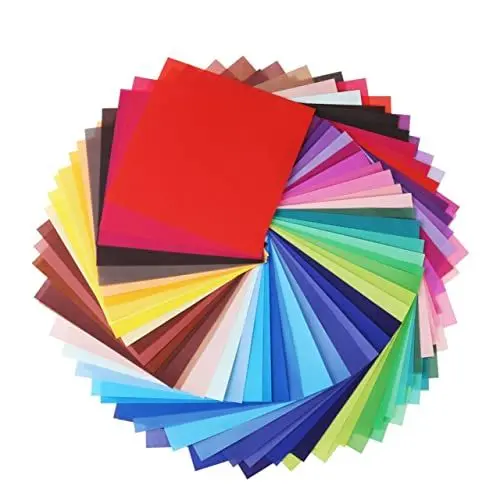 Produktbild: HOMSFOU Farbiges Origami Einseitig Quadratische Blätter Ideales Bastelpapier Für Kunst Und Handwerksprojekte Leuchtende Farben Origami Zum Falten