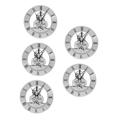 Produktbild: HOMSFOU 5St durchsichtiges Uhrwerk Uhr-Bausatz selber Machen Kuckucksuhrwerk Uhrwerk transparent Metall Uhr Zubehör geräuschloses Uhrwerk Austausch des Uhreneinsatzes Zinklegierung Silver