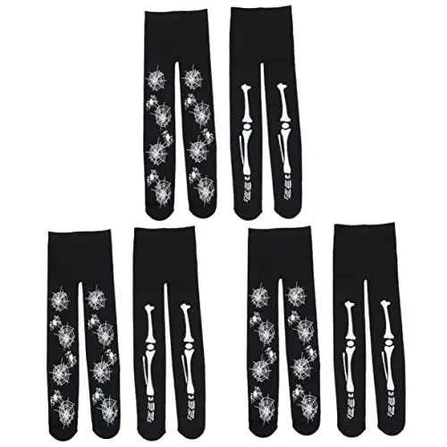 Produktbild: HOMSFOU 6 STK Strümpfe Spinnennetz Strumpf Schwarze Halloween-Strumpfhose Strumpfhose Halloween Spinnennetz-Strumpfhose Kostüm Cosplay Leggings Halloweenkostüm Polyester Socke Kind Mädchen