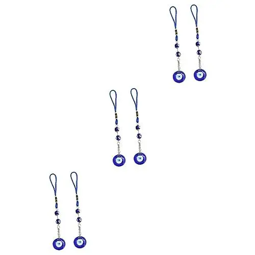 Produktbild: HOMSFOU 6 STK Schlüsselanhänger Auge Schlüsselhalter Glasauge Anhänger Blaue Teufelsaugen Hängen Servolenkungsflüssigkeit Schlüsselringe Teufels Auge Augenschutz Zinklegierung Truthahn