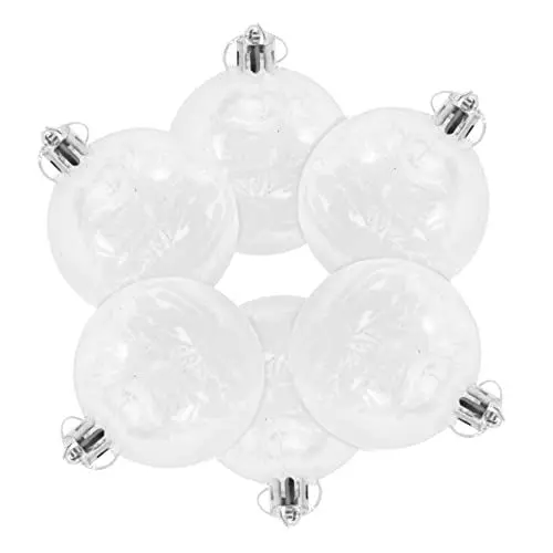 Produktbild: HOMSFOU 6 Stück Weihnachtsbaum-Dekorationskugeln Weihnachtsbaum-Hängedekoration Weihnachtsbaum-Hängekugeln Weihnachtsbaum-Dekore Hochzeitsdekoration Weißes Weihnachtsanhänger