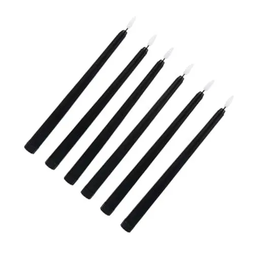 Produktbild: HOMSFOU 6st Lange Stabkerzenlichter Elektrische Kerzenleuchter Batteriebetriebene Led-stabkerzen Halloween-kerze Zum Leuchten Flammenlose Votivkerzen Dekorative Kerzen Led-kerzen Plastik