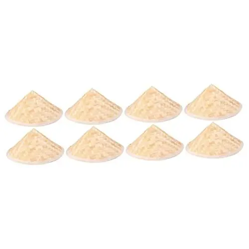 Produktbild: HOMSFOU 8 Stück Bambushut Hut Für Kinder Kleinkind Motorhaube Outdoor Hut Kinderhut Kindergarten Fischmütze Gewebter Kinderhut Kinder Bambushut Chinesischer Hut Grundschule Beige Asien