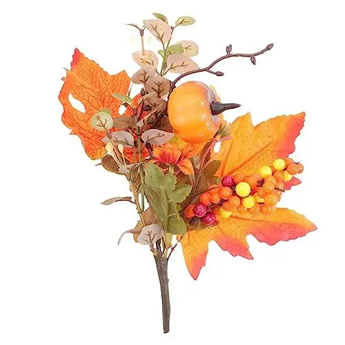Produktbild: HOMSFOU Ahornkürbis-stecklinge Künstlicher Beerenzweig Künstliche Blätter Künstlicher Ahornblattzweig Beeren-ahornblätter-Zweig Thanksgiving-Dekoration Strauß Plastik Herbst Büro