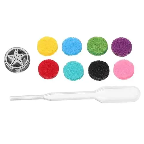 Produktbild: HOMSFOU Aromatherapie Clip Aromatherapie Pad Medaillon Duft Clip Dekorkragen Aroma Medaillon Ätherisches Öl Pad Medaillonhalter Aromatherapie Medaillon Für Maske Edelstahl Aroma