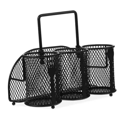 Produktbild: HOMSFOU Kanister Für Kochutensilien Aus Besteck-Organizer Utensilien-Organizer Besteckhalter Essstäbchen Essstäbchenhalter Cookout-Zubehör Besteck-Organizer Metall