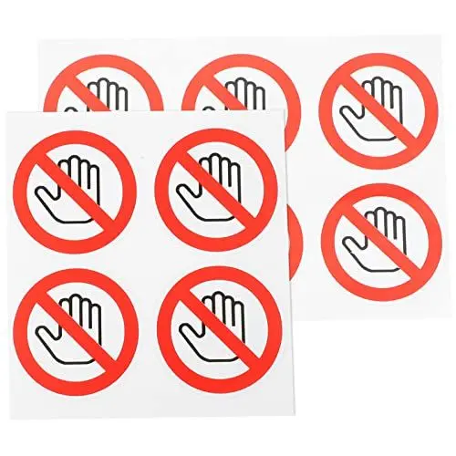 Produktbild: HOMSFOU Autoaufkleber 10st Industrielle Warnzeichen Vinyl-schild „bitte Nicht Berühren“. Kein Berührungssicherheitsschild Warnschilder Aufkleber Selbstklebendes Vinyl Boden Baby