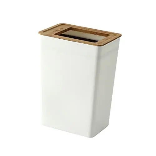 Produktbild: HOMSFOU Behälter Mit Deckel Mini Müll Rustikale Wohnkultur Papierkörbe Für Die Küche Badezimmer-mülleimer Mit Deckel Müllcontainer Aschebehälter Büro Jahrgang Container-box Hölzern