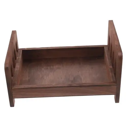 Produktbild: HOMSFOU Bett-Foto-Requisite Haustiernest Neugeborenen-Bett-Requisite Neugeborenes Posiert Im Bett Minibett Für Kinder Schlafzimmermöbel Für Neugeborene Holz Kinderbett Baby Das Bett 16inch
