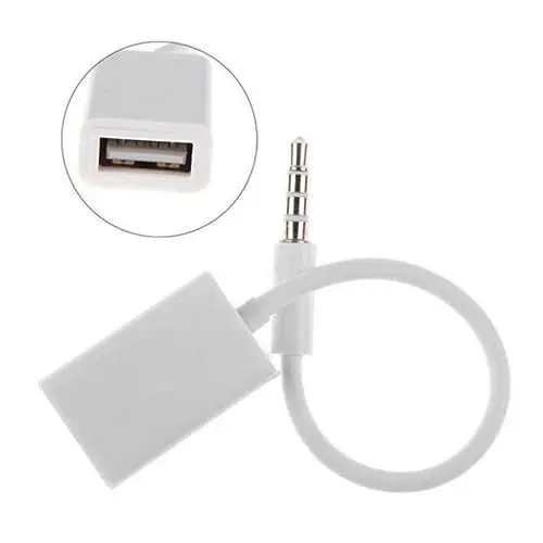 Produktbild: HOMSFOU Aux Audio Adapterkabel USB Für Auto USB Zu Audio Weiß Für Musik Und Navigation Im Fahrzeug