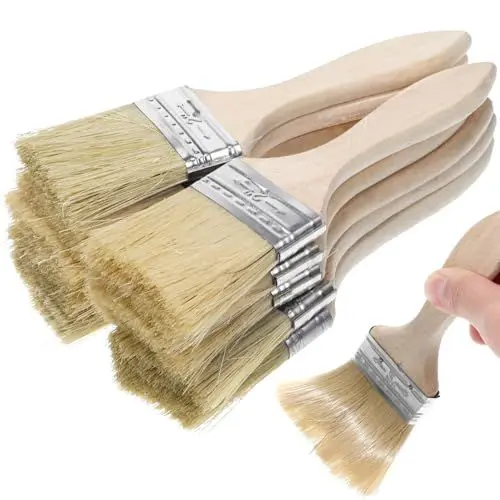 Produktbild: HOMSFOU Chip-Pinsel 10 Stück 2-Zoll-Chippinsel Mit Holzgriff Künstler-Schablonenpinsel Zeichenpinsel Für Farben Beizen Lacke Klebstoffe