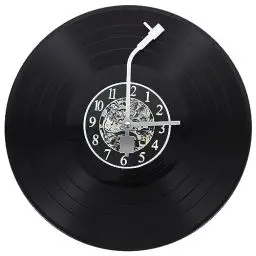 Produktbild: HOMSFOU Einzigartige Musikuhr Vinyl-Schallplatten-Wanddekoration Coole Hängeuhr Runde Schallplattenuhr Dekoratives Bar- Raumdekoration Aus Kunststoff Für Musikfans Und Musiker