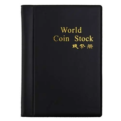 Produktbild: HOMSFOU Geld Währung Sammeln Album Buch 120 Münzsammlung Halter Taschen Münzsammeln Binder Münzhüllen Organizer für Pennies Supplies Schwarz
