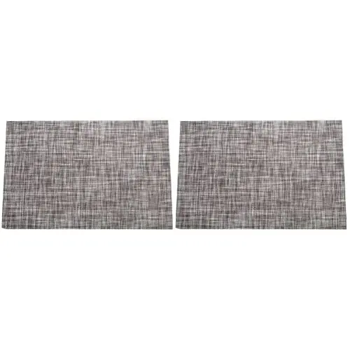 Produktbild: HOMSFOU Gewebte Tischmatte Tischunterlage 2 Stück Heat for Melange Western Grey Thicken Placemat Gewebte Griege Restaurant- Isolier- Tischmatte Geflochtene Tischsets Tischset PVC