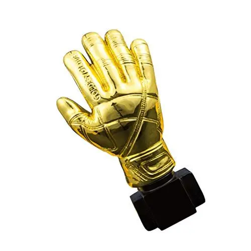 Produktbild: HOMSFOU Gold Award- Troph?e mit Basis- Torhüter- Plattieren von Harz Goalie Handschuhe Form Fussball Spiel Award Cups Awards Preise Spielzeug für Schulspiele Party Requisiten Trophy
