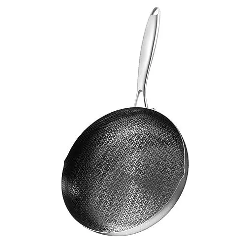 Produktbild: HOMSFOU Grill-wok Aus Gusseisen Küchenutensilien Wok-pfanne Kein Beschichteter Wok Kochgeschirr Chinesischer Wok Zum Kochen Pfannenwender 26c Rostfreier Stahl Haushalt Gebratenes Steak