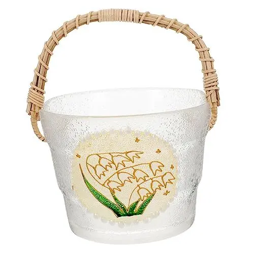Produktbild: HOMSFOU Handbemalter Obstkübel Aus Glas Snack-korb Eimer Mit Obsthalter Pflanzgefäß Glas Bierkühler Eishalter Rustikale Vase Weinkühler Eimer Eisbehälter Hölzern Kaffetisch Getränkeeimer