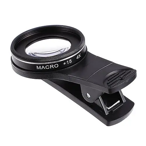 Produktbild: HOMSFOU Handy Makroobjektiv Kamera Handy Objektive Makro-Objektiv Telefonobjektiv makrolinse für Handy Smartphone Lens Handy-Makrokamera-Objektiv Clip auf Telefonlinse Optisches Glas Black