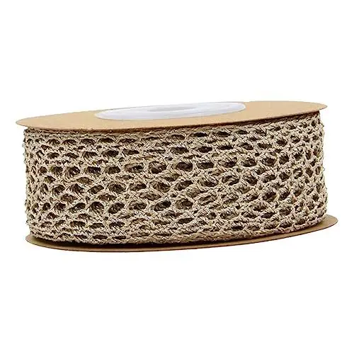 Produktbild: HOMSFOU Hollow Mesh Ribbon Band Khaki Diy Bastelmaterial für Schmuckherstellung Hochzeitsdekoration Scrapbooking und Gartenprojekte Flexibel und Langlebig