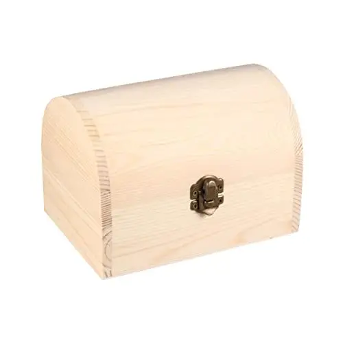 Produktbild: HOMSFOU Holz-Schmuckschatullen Erinnerungsboxen Mit Deckel Antikes Hölzerne Truhenbox Schreibtisch- Gewölbte Unvollendete Holzkiste Bambusholzkiste Gewölbte