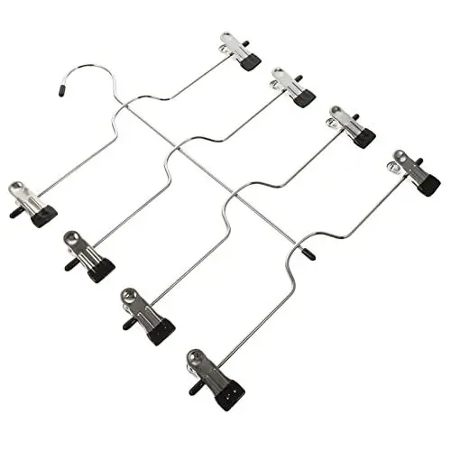 Produktbild: HOMSFOU Kleiderbügel Rockbügel Für Damen Hosenbügel Verstellbare Rockbügel Organizer Für Mehrere Schränke Aufhänger Kleiderständer Multifunktionaler Hosenständer Chrom Metall Anschließen