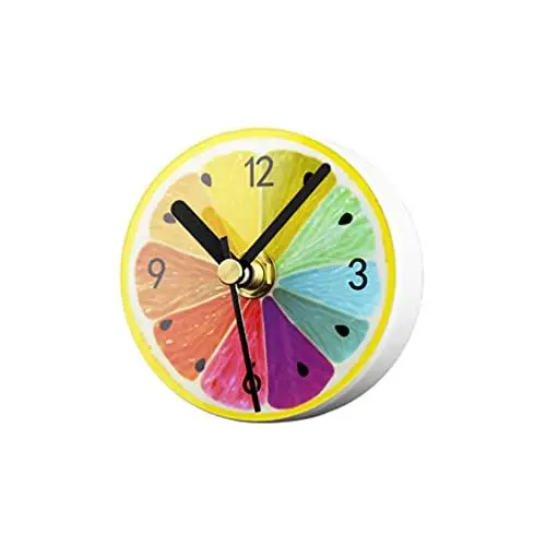 Produktbild: HOMSFOU Kühlschrank Kühlschrankuhr Magnetuhr Wanduhr Nicht Tickend Batteriebetriebene Uhr Magnet Nachricht Aufkleber Für Home Office 1 Stück (Bunte Zitrone) Aufkleber Kinder