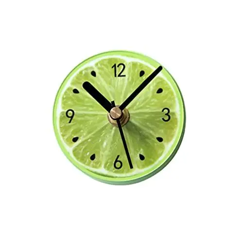 Produktbild: HOMSFOU Kühlschrankuhr Magnetuhr Wanduhr Nicht Tickend Batteriebetriebene Uhr Magnet Nachricht Aufkleber Für Home Office 1 Stück (Grüne Zitrone)