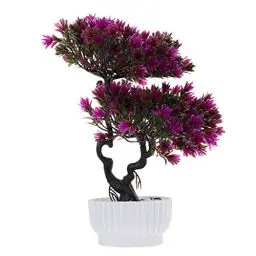 Produktbild: HOMSFOU Künstliche Bonsai-Baum Drinnen Brüsseler Bonsai Gefälschter Bonsai-Baum Eingemachter Kiefernbaumdekor Künstliche Bonsaischalen Plastik Esstisch Büro Eingetopfter Baum