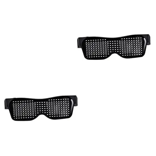 Produktbild: HOMSFOU LED-Licht 2 Paar -Brille Gläser Für Bar-Nachtclub Brille Mit App-Steuerung Rave-Brille Kabellose Elektrische Brille Kabellose Brillen Schnapsgläser Abs
