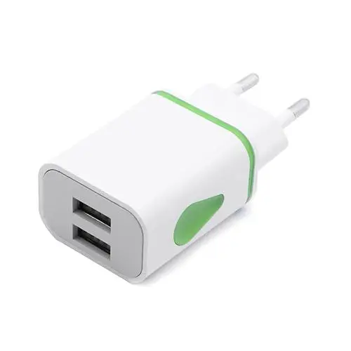 Produktbild: HOMSFOU Reise Ladegerät Wasserfall Design Mit Led Nachtlicht Dual USB Port Adapter Für Smartphones Kompatibel Mit Eu Steckdosen Für Schlafzimmer Und Küche Grün