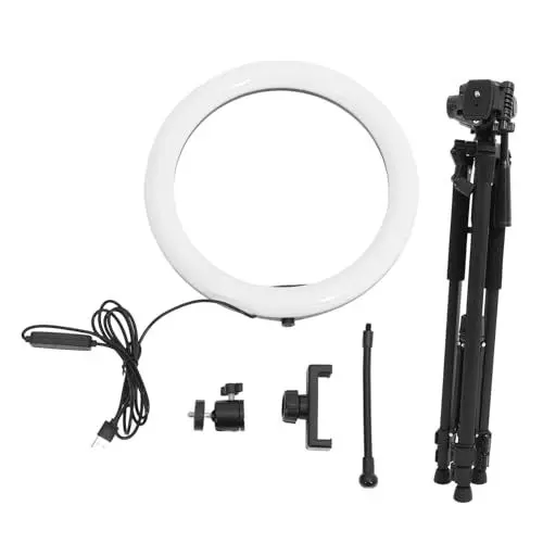 Produktbild: HOMSFOU Led-Lampe Stativ Ringlicht Selfie-blitzlampe Ergänzendes Licht Fotografie Kameralampe Handyhalterung Für Telefonhalterung Handy Kamera Licht Ringlicht Mit Ständer Dimmbares Licht