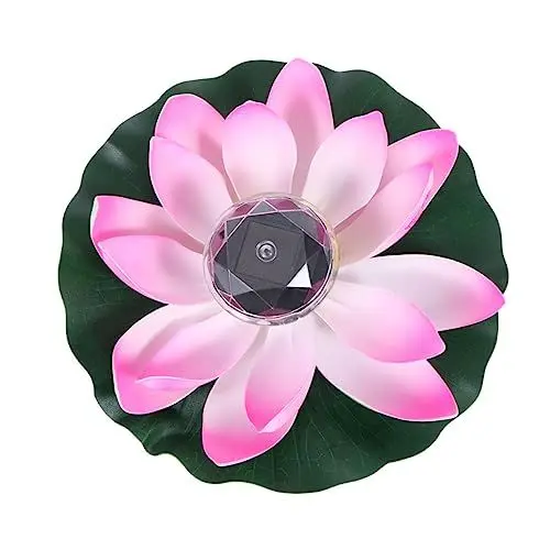 Produktbild: HOMSFOU Lotus Lichter Schwimmende Blumen Für Pool Mit Lichtern Teichzubehör Für Teiche Im Freien Teichpflanzen Blumen Lampe Solarbetrieben Schwimmende Seerose Led Lampenbecken Wasserdicht