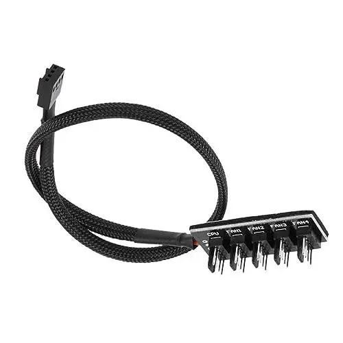 Produktbild: HOMSFOU 4 Pin CPU üfter Splitter Verlängerungskabel 1 Zu 5 PC Computer üfter Stromanschluss Adapterkabel 4 Pin Verbindungskabel Für PWM üfter Ideal Für Effizientere