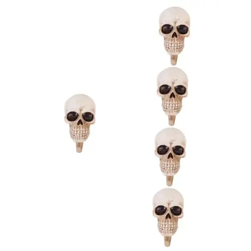 Produktbild: HOMSFOU Mantel 5 Stück Totenkopf-Haken Kappendekorationen Haken Für Kleidung Handskulptur Huthaken Totenkopf-Schlüsselhalter Lustiger Schlüsselhalter Dekorativer Party-Haken Dekorativer