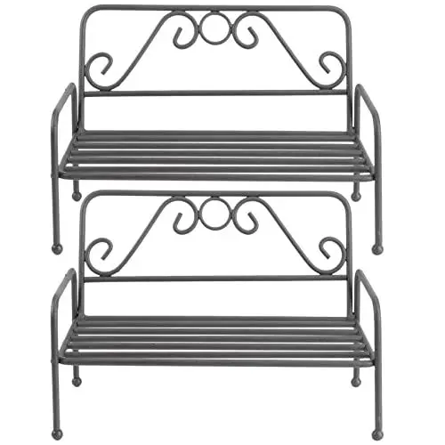 Produktbild: HOMSFOU Metall-Home-Desktop-Mini-Sitze Unterstützt Schlafzimmer Lustiger Boden Vergossen Miniatur-Rack Containerpflanze Geschmiedeter Retro-Stil Haustopf Gartenarbeit Ecksessel Fotografie