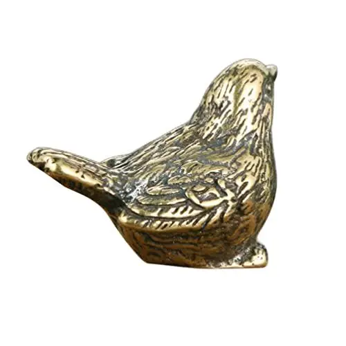 Produktbild: HOMSFOU Milo Easter Vogel Messing Statue Skulptur Chinesische Feng Shui Spatz Dekofigur Tierfiguren Tischdeko Schreibtisch Auto Armaturenbrett Dekoration Osterhasen Figuren Groß XXL