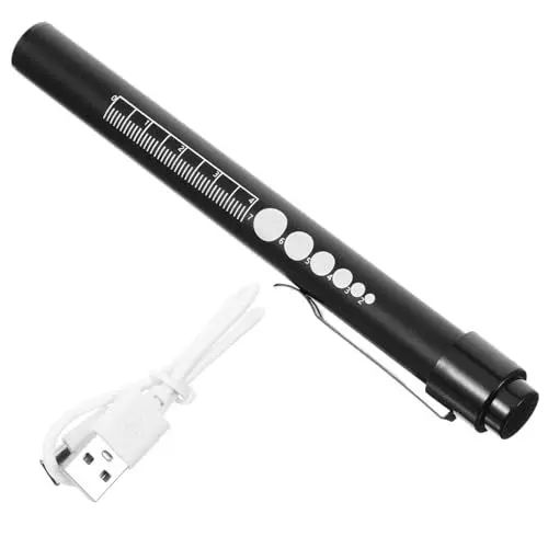 Produktbild: HOMSFOU Mini-notfalltaschenlampe Wiederaufladbare Kleine Taschenlampe Medizinische Taschenlampen Für Ärzte Taschenlampe Für Den Zahnarzt Lichtzeigerstift Rostfreier Stahl Led Blitz Student