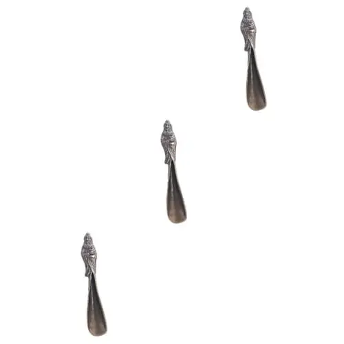 Produktbild: HOMSFOU Nachtisch 3St Teelöffel Kaffeebohne Löffel aus Teeblättern Badesalz Kuchen Matcha Teeschaufel einfacher Teeblattlöffel Metall Lose Blätter alte Bronze Kaviar Kung-Fu-Tee Messing
