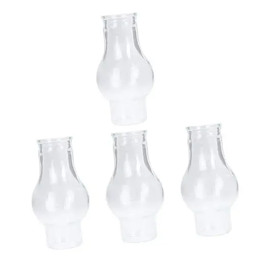 Produktbild: HOMSFOU Öl 4 Stück Lampenschirm Mini Öllampenkamin aus klarem Glas Laterne Kerzenhalter Öllampenteile Austausch der Öllampenkugel glas lampe Kerosinlampe Gaslampe Leuchter Mini-Kerzen