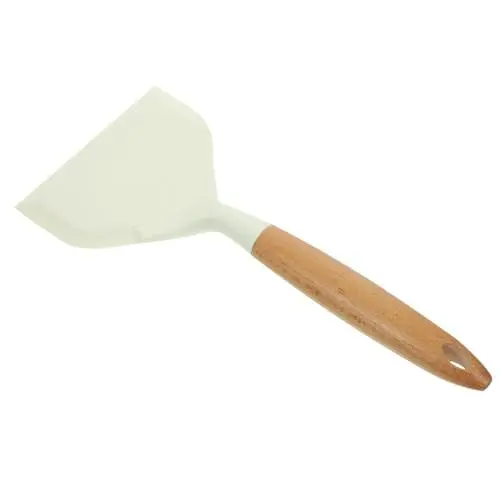 Produktbild: HOMSFOU Pfannenwender Aus Silikon Frittierspatel Steakschaber Pizzaspatel Silikonspatel-set Crêpe-spatel Wok Wender Bratenwender Antihaft Spachtel Holz Weiß Große Schaufel Tragbar